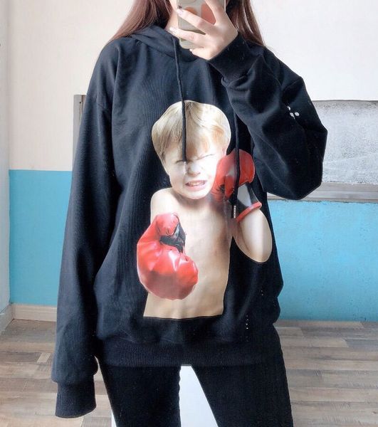 

acmedelavie бокс boy женщин толстовки adlv printed сплошной цвет с длинным рукавом осень женские толстовки с капюшоном повседневная одежда ж, Black