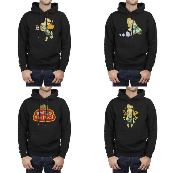 

fashion men mario kart animal crossing black winter hoodies design cool band amiibo festival isabelle art - amiibo festiva and merry