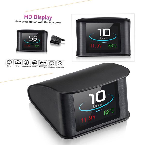 

p10 automobile car hud head up display smart digital obdii/euobd obdii diagnostic tool on-board computer