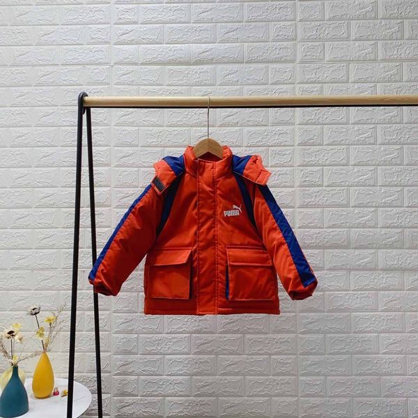 

kids brand down coat boys and girls luxury outwear children solid color coat warm keeping hooded casual coat new fashion 2019 winter, Blue;gray