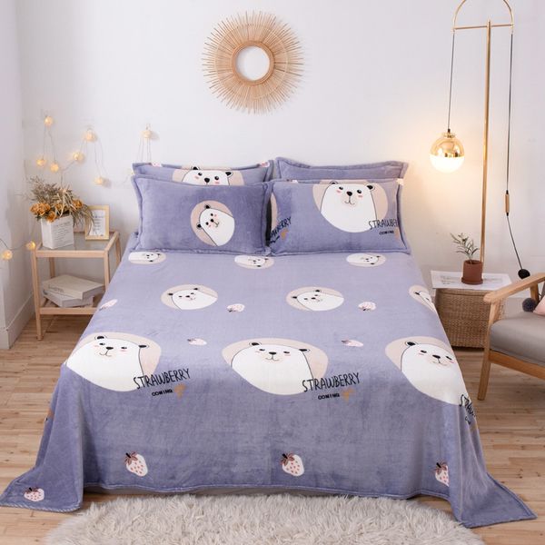 

lrea cartoon bear fleece blanket bedding children cover on the bed throw bedspread for sofa no pillowcase