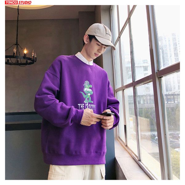 

dropshipping mens causal streetwear sweatshirt male spring fashion loose hoodies 5xl baggy cartoon print pullover, Black