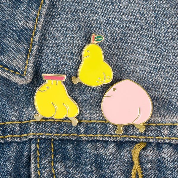 

women brooch fruit badges banana peach pins party ladies jewelry couples fashion trendy metal cute cartoon accessories broszka, Gray