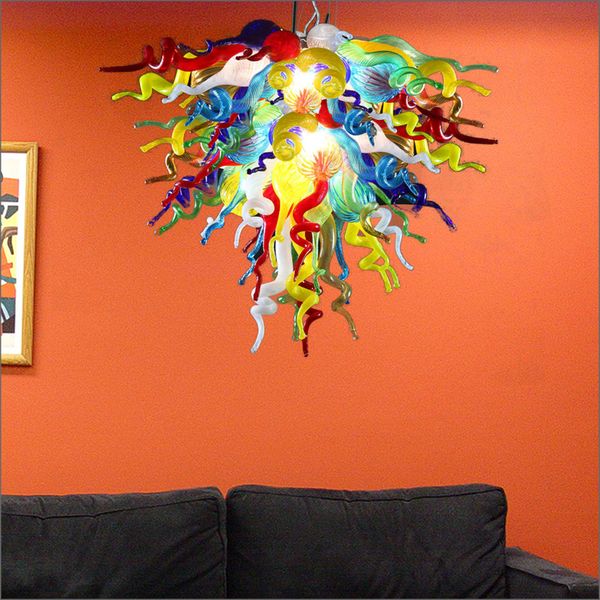 

elegant tiffany stained mouth blown borosilicate pendant lamps hand blown glass villa lighting chandelier for dining room