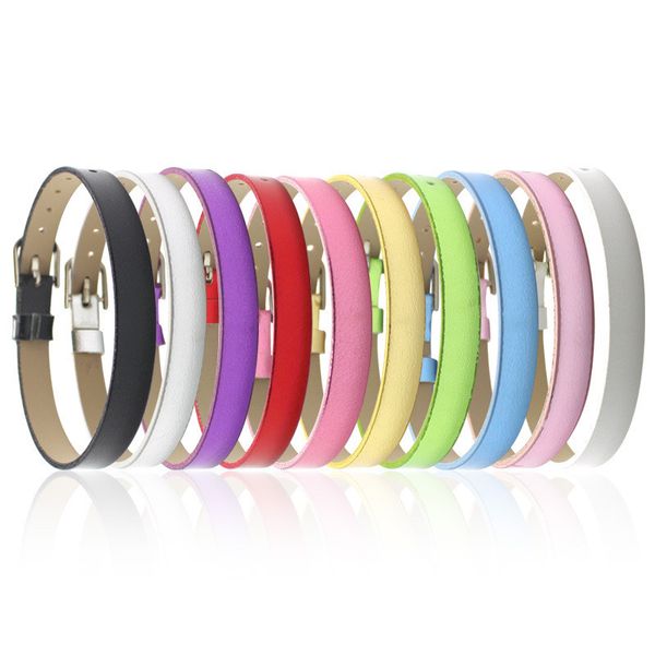 

8mm wide pu leather bracelets fit for 8mm slide charms as gift 10pcs/lot wholesale, Golden;silver