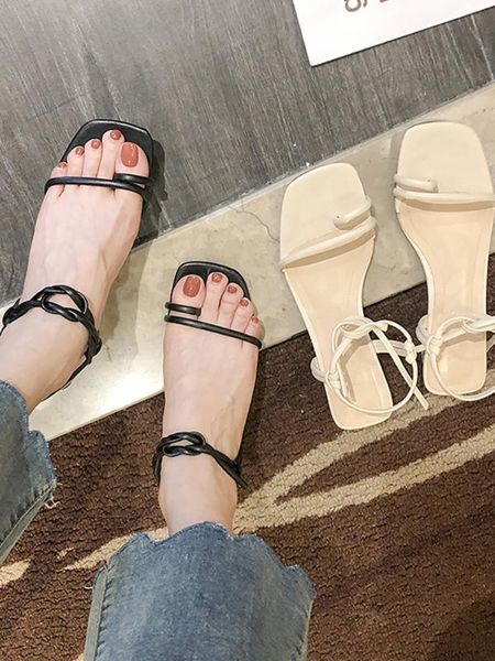 

beige heeled sandals clear heels low-heeled shoes with strap 2020 women's all-match espadrilles platform black block woman sale