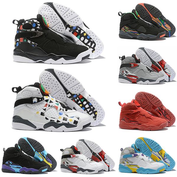 

2019 Quai 54 Basketball Shoes 8 8s Tinker men VALENTINES DAY AQUA Reflections PLAYOFF designer mens trainers sports sneakers size 7-13