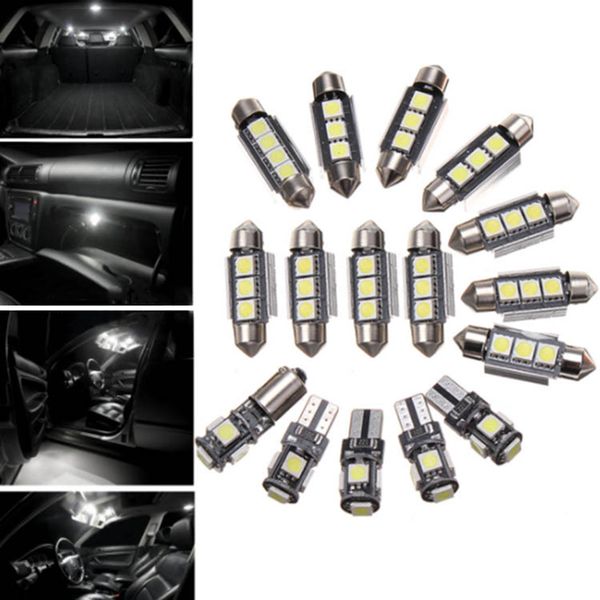 

16 x white license plate lights + led interior bulbs replacement package kit