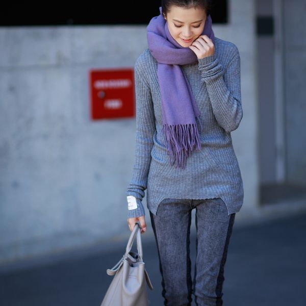 

z8815 winter semi - turtleneck sweater with long sleeves knit top, White;black