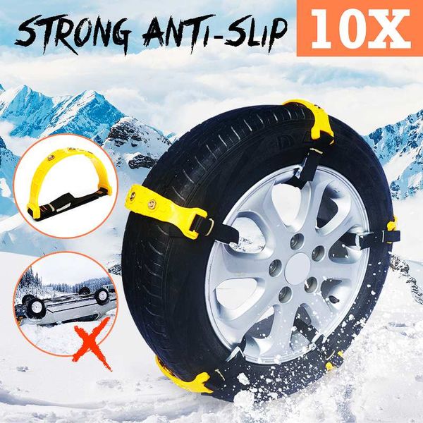 

10x 185-225cm universial car snow chains wheel tyre tire anti-skid chains winter use tpu thickened tendon off-road vehicle