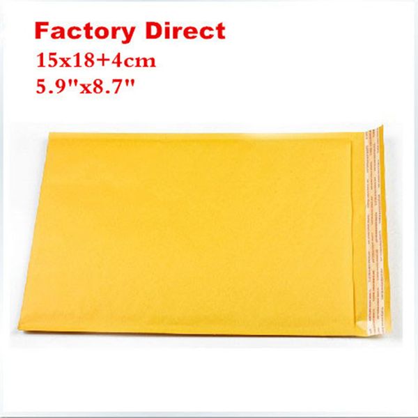 

15cmx18cm + 4cm 5.9 "x8.7" 50 штук курьерских мешков 150x180mm крафт-пузырчатые почтальоны мягкие конверты с воздушными подушками 15cmx22cm