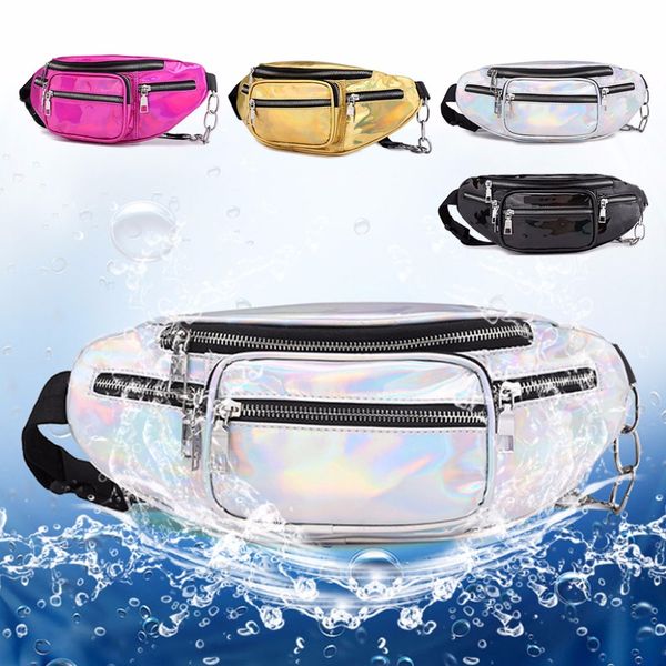 

thinkthendo fashion women laser waist bag fanny pack female purse chest shoulder travel bum pouch zipper girl