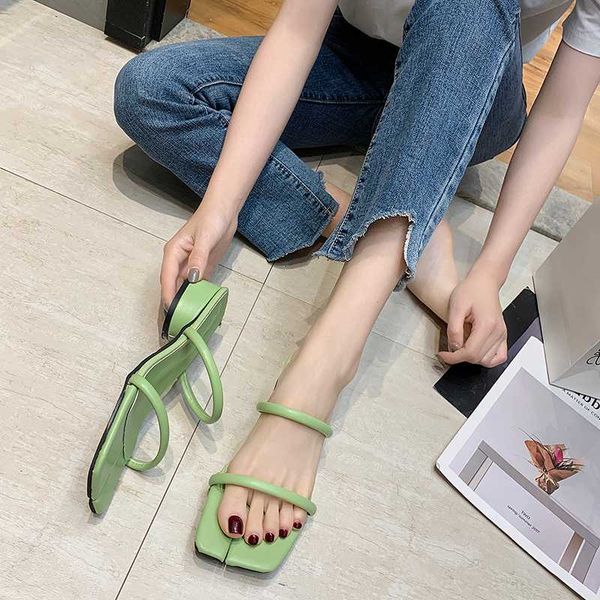

2020 women fashion slippers casual shoes green beach dress med heel sandals open toe designers outside woman slides summer, Black