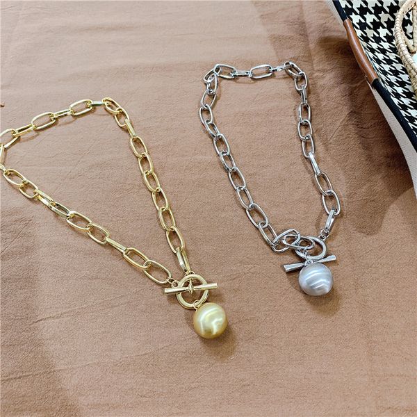 

rough chain round ball necklaces gold silver trendy style chains frosted circle ball pendant necklaces for women jewelry