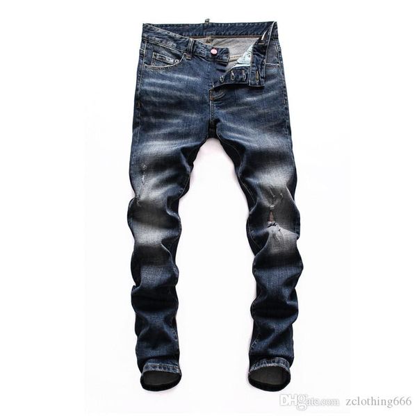 

2020 brand new mens purple brand jeans designer distressed ripped biker jeans for men motorcycle biker denim jeans mens designer pants, Blue