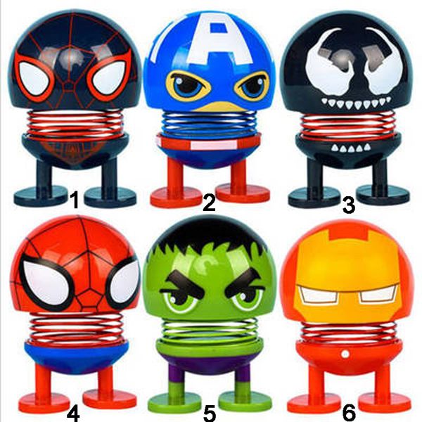 

the avengers smile emoji shaking head dolls car ornament accessories spring toys desk bobblehead dolls funny toys emoji shaking head toys