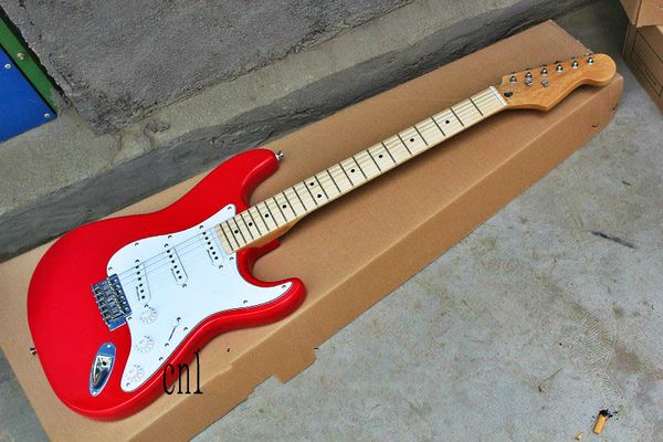 

new gyst-1082 metal red color solid body maple fingerboard 22 fret chrome hardware st electric guitar. ship