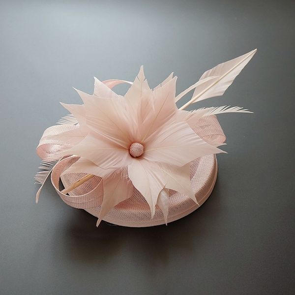 

fascinator hat women hair clip bridal wedding cocktail head piece race party hair decor headwear feather sinamay fascinator