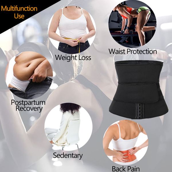 

comfortable women body shaper slimming shaper belt sport lady waist trainer control burning body tummy belt for weight loss, Black;gray