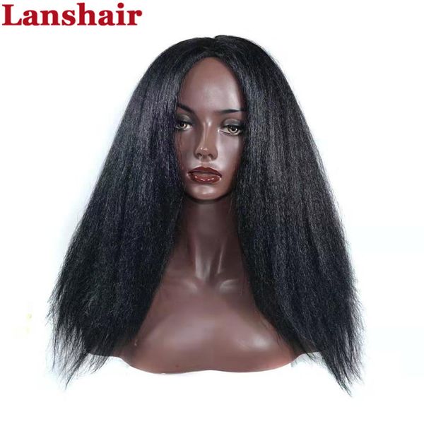 

дешевые синтетические кудрявый вьющиеся черные волосы длинные яки боб парики средняя часть парик для женщин бесплатная доставка по epacket, Black