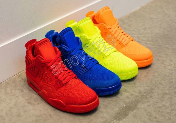 

2019 new bred 4 university red hyper royal volt total orange retro rto men basketball shoes 4s basket ball designer mens trainer sneakers