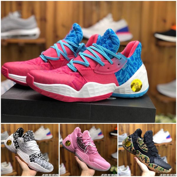 

2019 new arrival harden vol.4 basketball shoes for men mvp athletic shoes james ls pk bred black white sneakers size 7-12