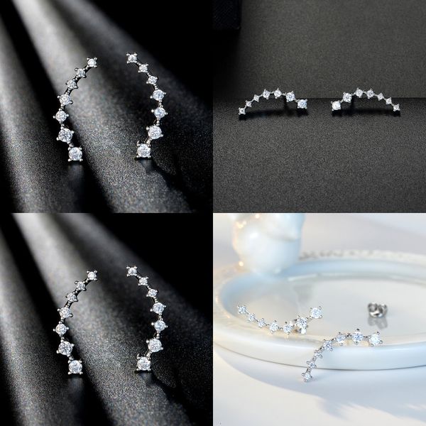 

ear hook diamond moon earring luxury designer cross titanium steel silver earrings crystal