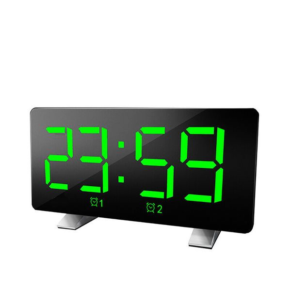 

led display fm radios home music therapy time memory alarm clock usb charging wake up bedroom digital with light desktop