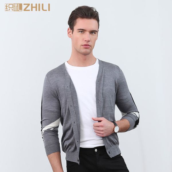 

men's short style button down knit cardigan, White;black