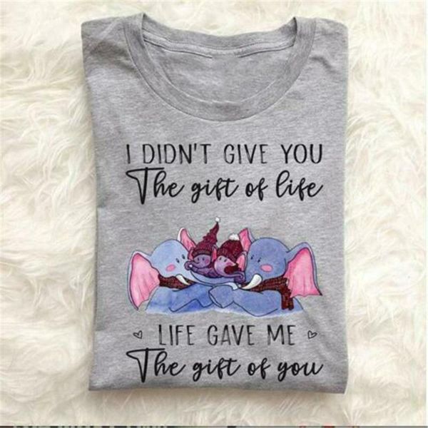 

elephants life gave me the gift of you men s-3xl cotton made in us tee shirt streetwear casual, White;black