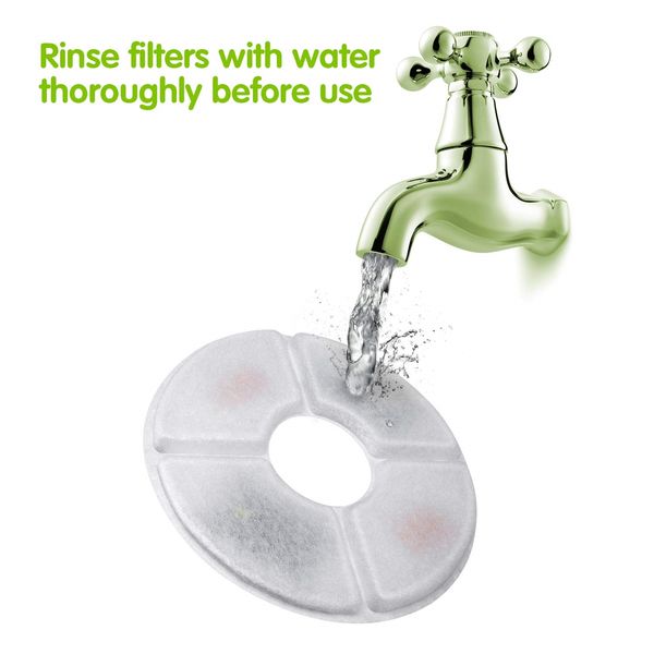 

12 pcs/set activated carbon filters for cat fountain drinking flower fountain filter suitable pet bowl drink dish filter petsafe other cat s
