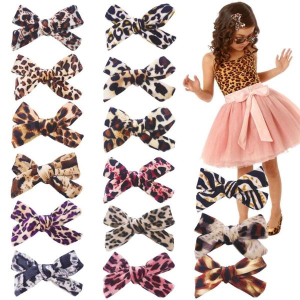 

15 pcs 4inch hair bows clips leopard print velvet hair bows alligator clips barrettes accessories for baby girls toddlers t, Slivery;white