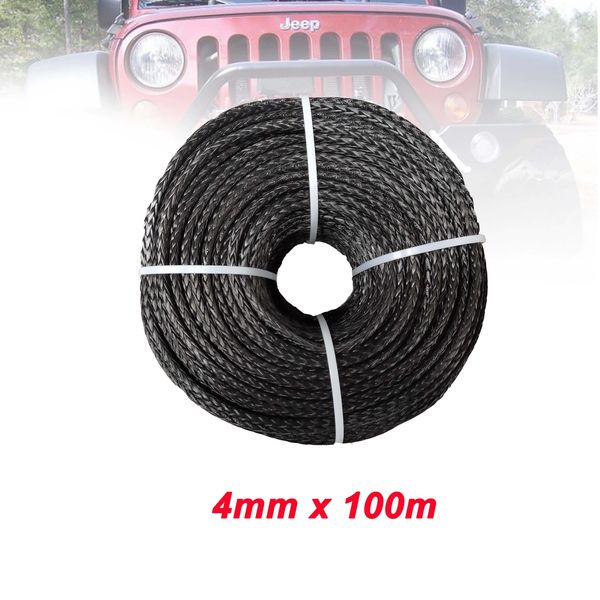 

4mm x 100m uhmwpe fiber synthetic winch tow cable / rope / line car accessories