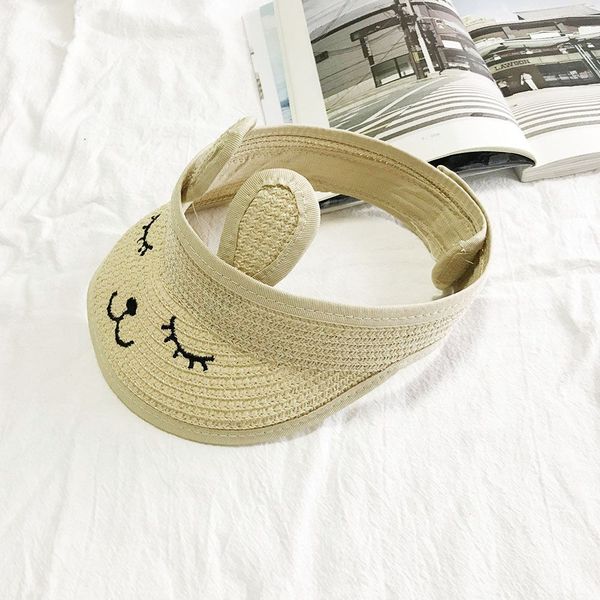 

летний детский cat empty top straw hat корейский повседневный shade солнцезащитный бич вс hat, Yellow