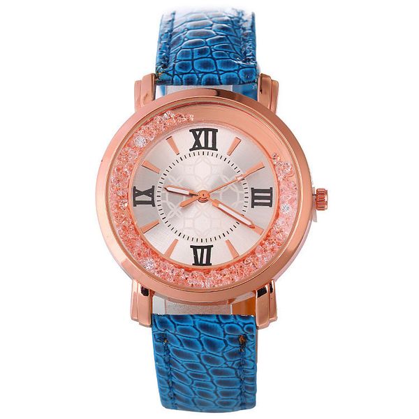 

quicksand bracelet watch women's belt watch popular alloy leather coated glass buckle gifts for women, Slivery;brown