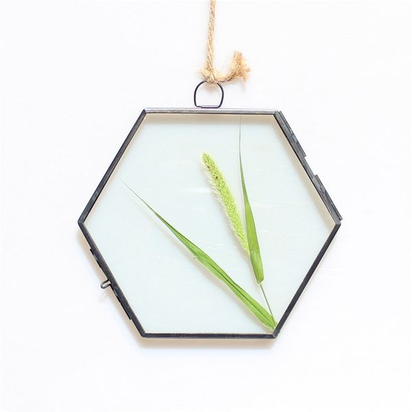 

antique hexagon metal glass displaying hanging floating picture p frame 1x