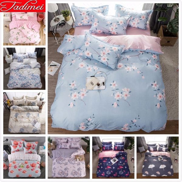 

flower pattern ab double side duvet cover bedding set kids girl single twin full  king size sweet bedspreads 150x200