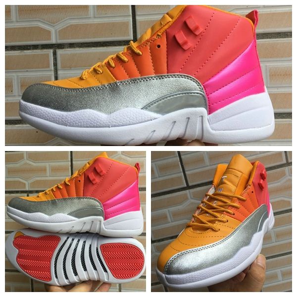 

12 12s mens basketball shoes yellow pink silver reverse taxi triple black trainers sports sneakers baskets jumpman designer des chaussures