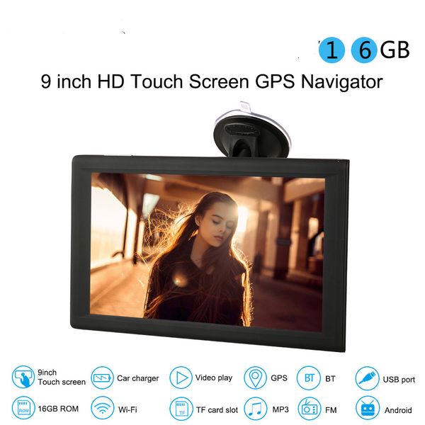 

android car truck gps navigation 9" truck sat nav uk & eu maps pois for car hgv lorry lgv coach navigation 16g with dvr cam