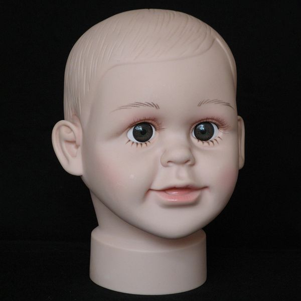 

little kid boy mannequin head pvc children hat display mold headwear cap holder