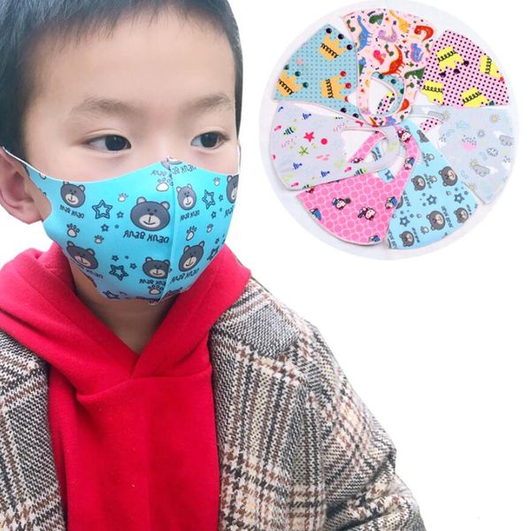 PM2.5 Maschere antinquinamento per bambini Ragazzi Ragazze Maschere per la bocca del fumetto Maschere per bambini Anti-Polvere Traspirante Lavabile Riutilizzabile Maschera di cotone Disponibile