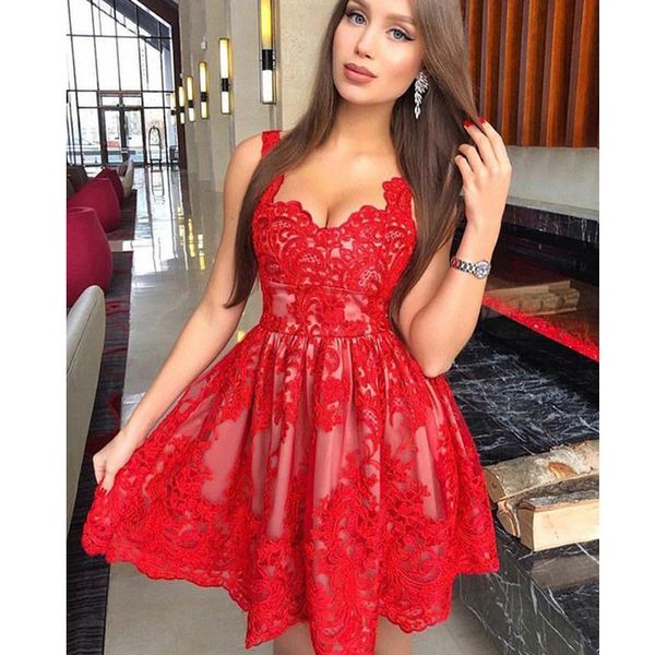 

red short lace appliques homecoming dresses girls a line prom dress party gowns graduation dresses, Blue;pink