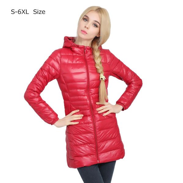

2019 new casual brand lady winter warm coat women ultralight white duck down jacket female long down parka high filling power, Black