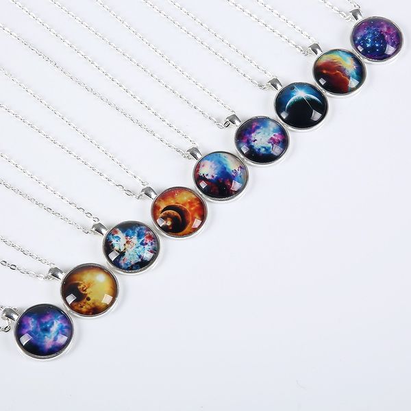 Vienkim New Fashion Galaxy Collane Nebula Space Glass Cabochon Pendenti Gioielli di marca per donna Uomo Friend Ship Gift