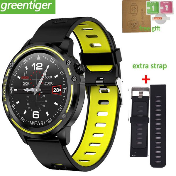 

l8 men smart watch waterproof calorie monitoring smartwatch with ecg ppg blood pressure heart rate sports fitness watch pk l5 l7, Slivery;brown