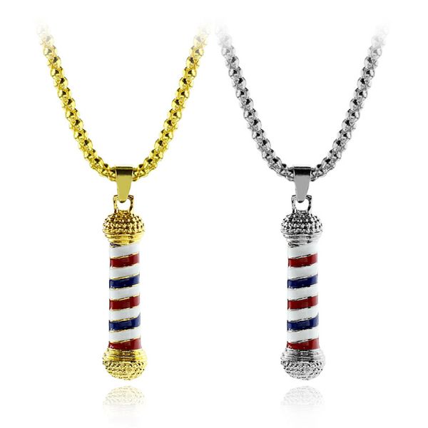 

Color Barber Turn Light Hair Style Designer Personality Metal Decoration Pendant Necklace Hairdressing Carnival Event Gifts