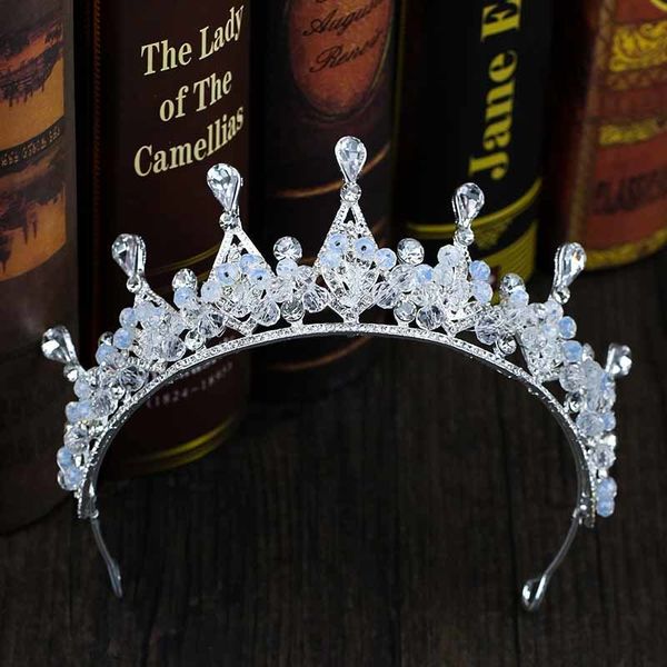

luxury wedding baroque simulated pearl rhinestone big crown tiaras bride hair accessories noiva diadem bridal headdress jl, Golden;white