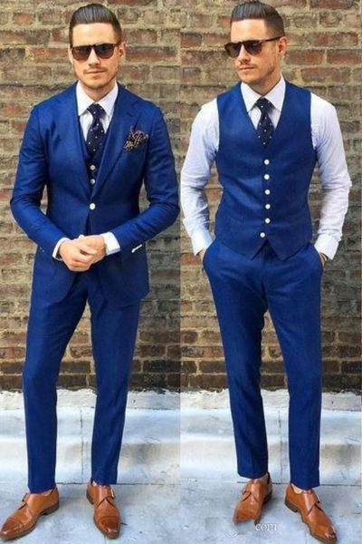 

popular navy blue groom tuxedos notch lapel groomsman wedding tuxedos fashion men prom jacket blazer 3 piece suit(jacket+pants+tie+vest)818, Black;gray