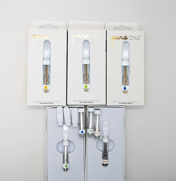 

Pure One Vape Патрон 0,8 мл Нажмите в керамический Наконечник 510 Thread Атомайзер густое масло Vaping Pyrex Танк Электронные сигареты Pureone Vape тележках