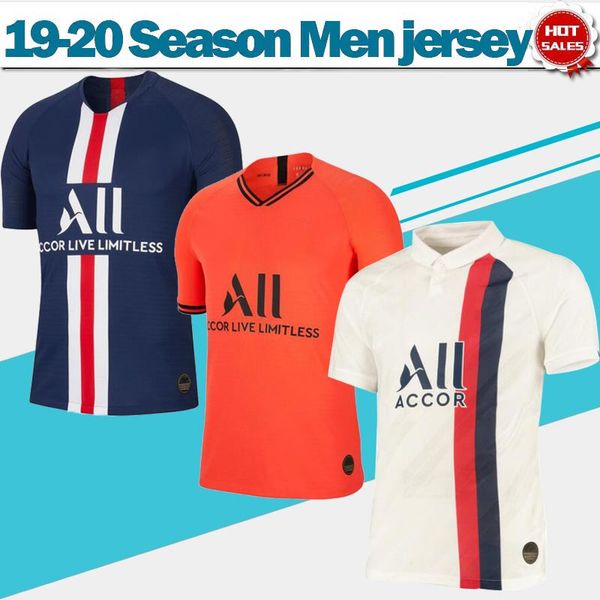 

paris home soccer jerseys #7 mbappe 19/20 men away red soccer shirts #10 neymar jr #11 di maria third white 2020 football uniforms, Black;yellow